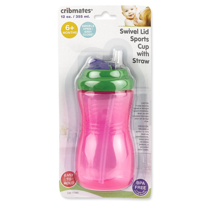 Vaso deportivo con tapa giratoria Rosa