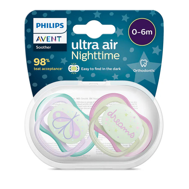 Chupetes Ultra Air Night Mariposa Y Dreams 0-6m