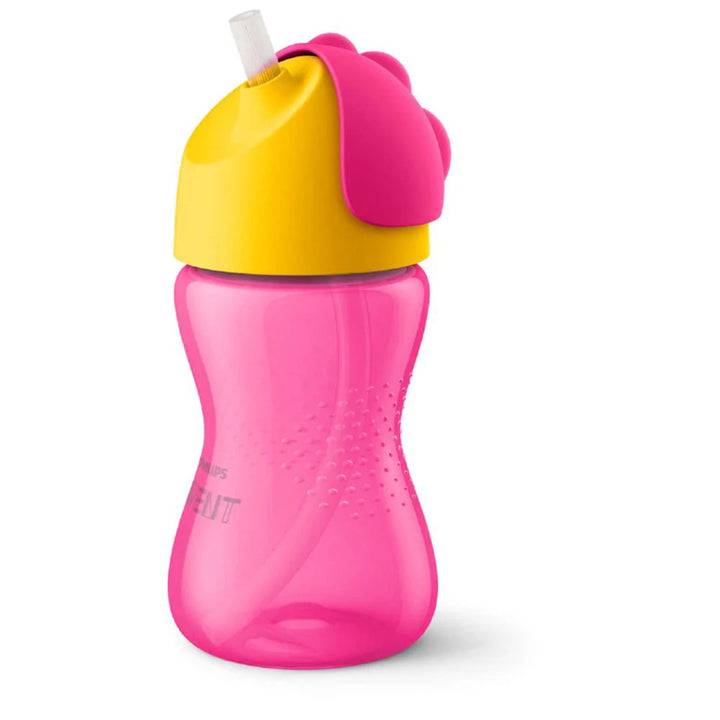 Vaso Con Bombilla Rosa 300ML 12m+