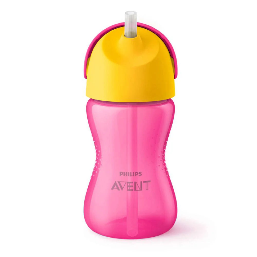 Vaso Con Bombilla Rosa 300ML 12m+