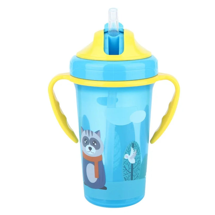 Vaso Con Bombilla Azul Mapache 300ml