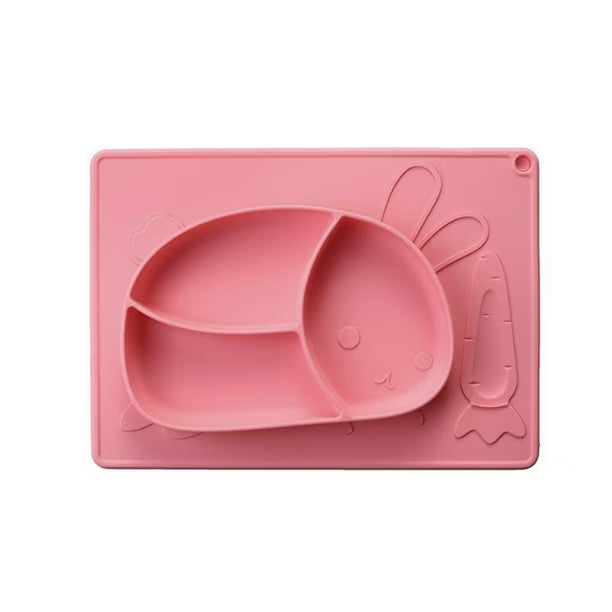 Individual Antideslizante Plato Conejito Rosado