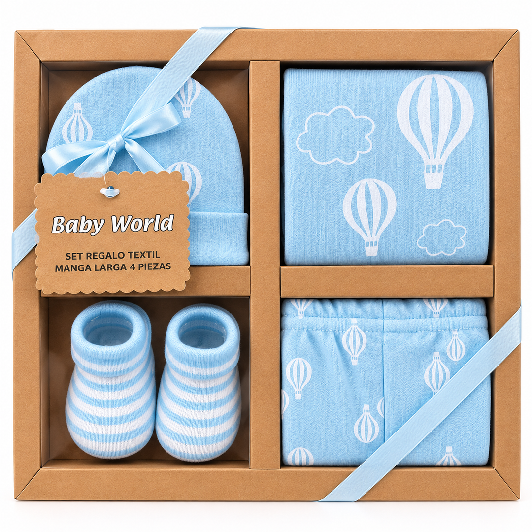 Set 4 Pcs De Regalo Textil Celeste