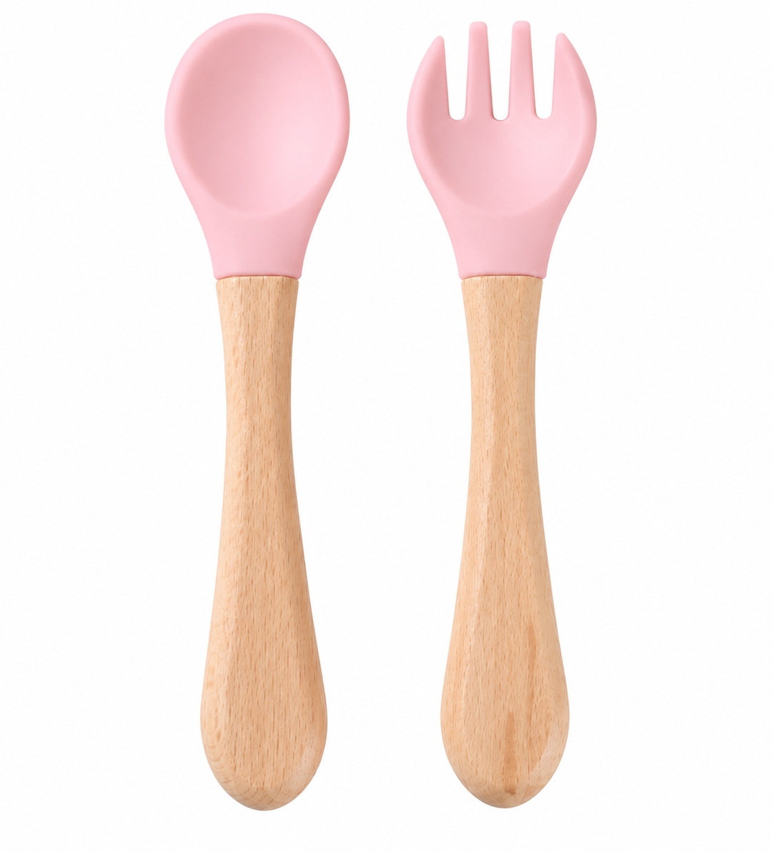 Set De Cubiertos De Silicona Rosado