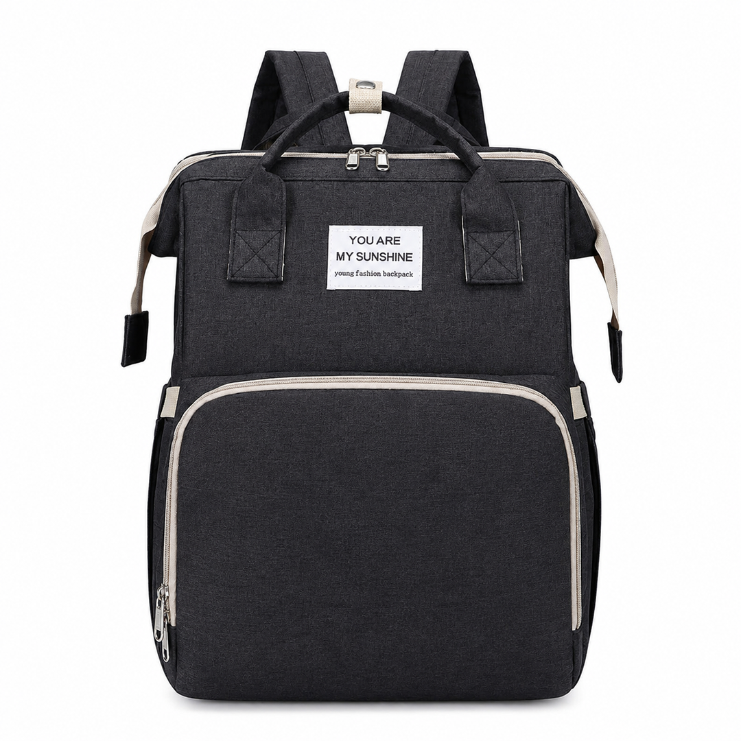 Mochila Pañalera Mudador Negra