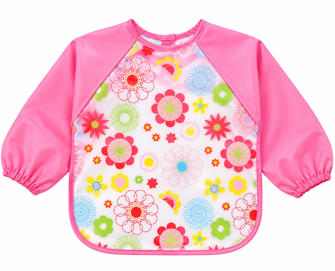 Babero Con Mangas Impermeable Flores