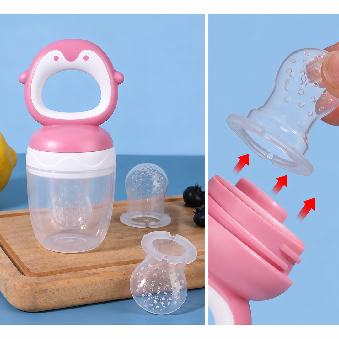 Chupete Para Frutas Rosado Pinguino