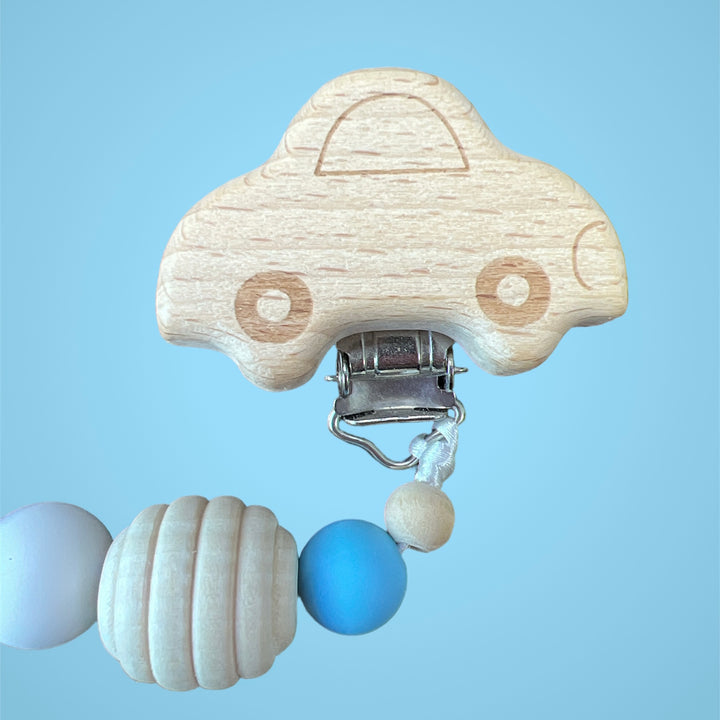 Porta Chupete Perlas Celeste Auto