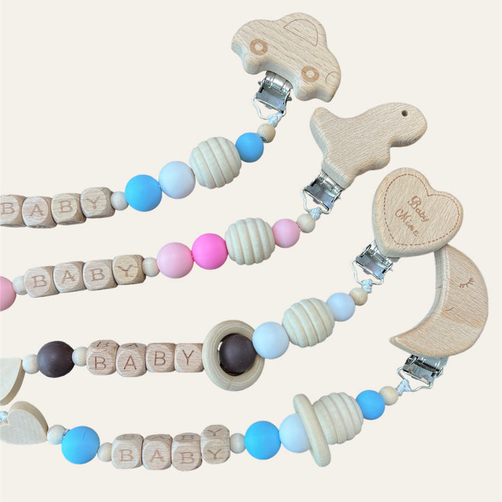 Porta Chupete Perlas Celeste Auto