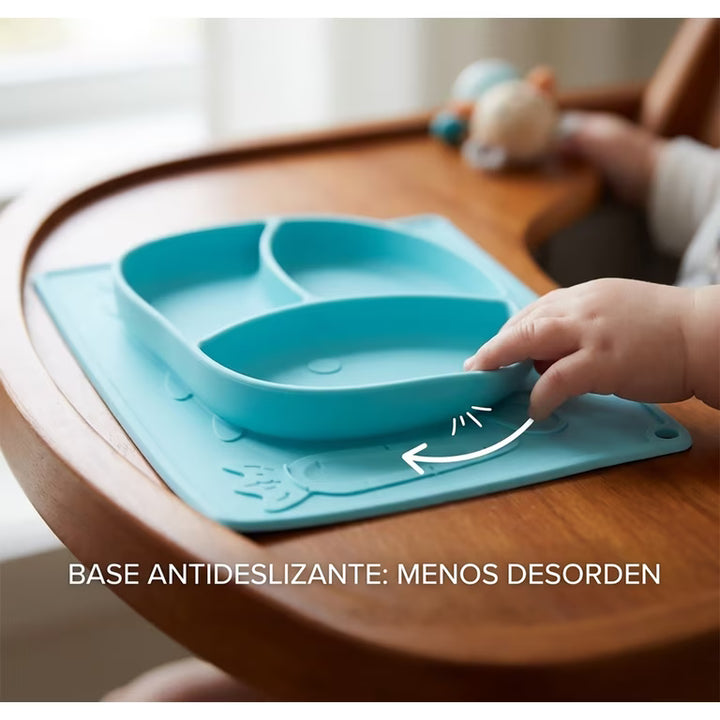 Individual Antideslizante Plato Conejito Celeste