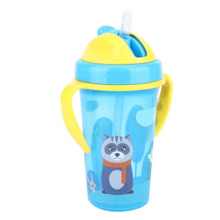 Vaso Con Bombilla Azul Mapache 300ml