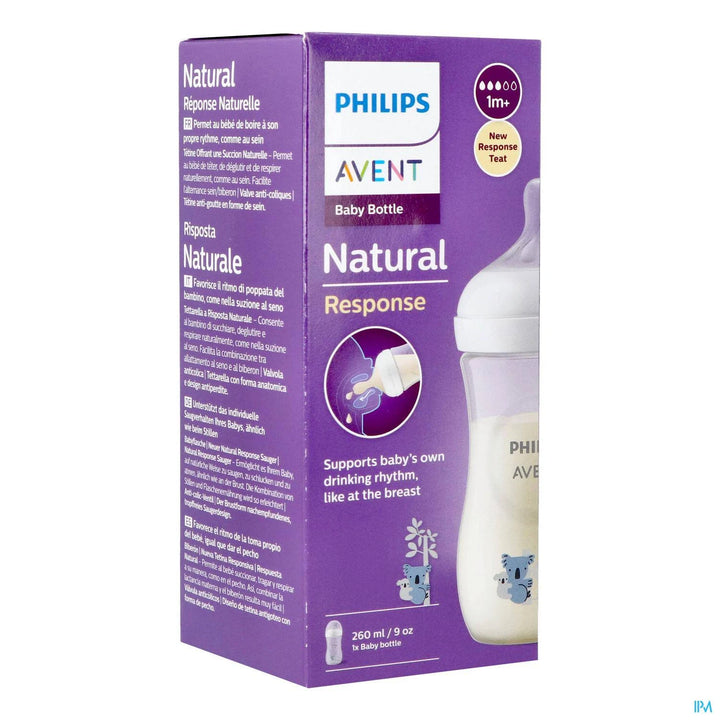 Mamadera Avent Natural Response 1m+ 260ml Koala