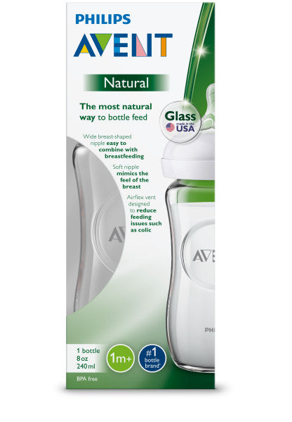 Mamadera Avent Natural Vidrio 1m+ 240ml